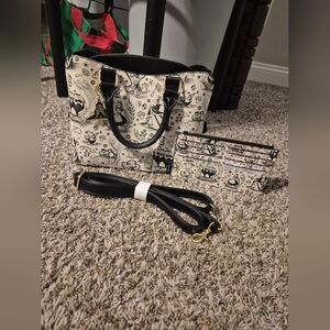 Loungefly alice in wonderland line art allover print handbag